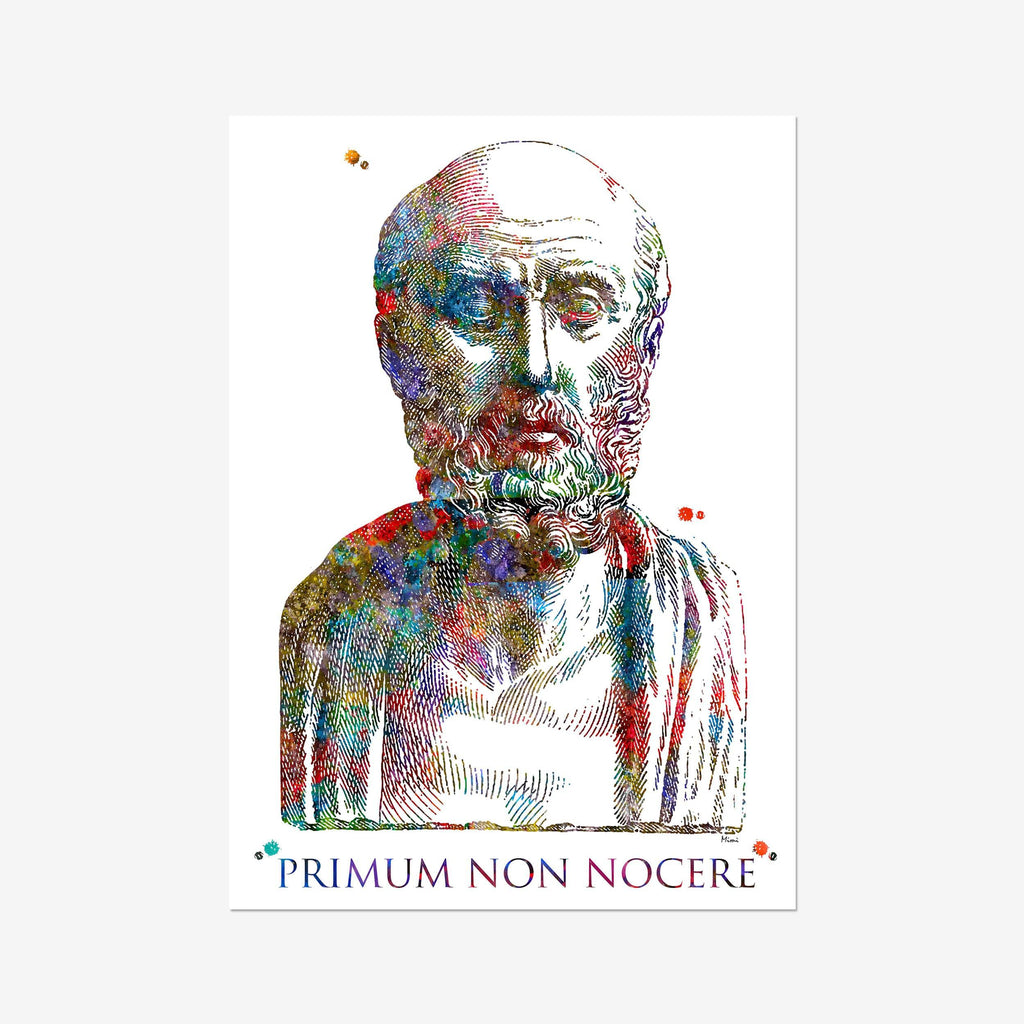 Hippocrates Quote Medical Art Print Primum Non Nocere Hippocratic Oath First Do Not Harm Poster