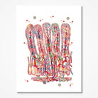 Intestine Abstract Anatomy Print Intestinal Villi Poster Digestive System Organs Illustration Small Intestine Print Villi Medical Art
