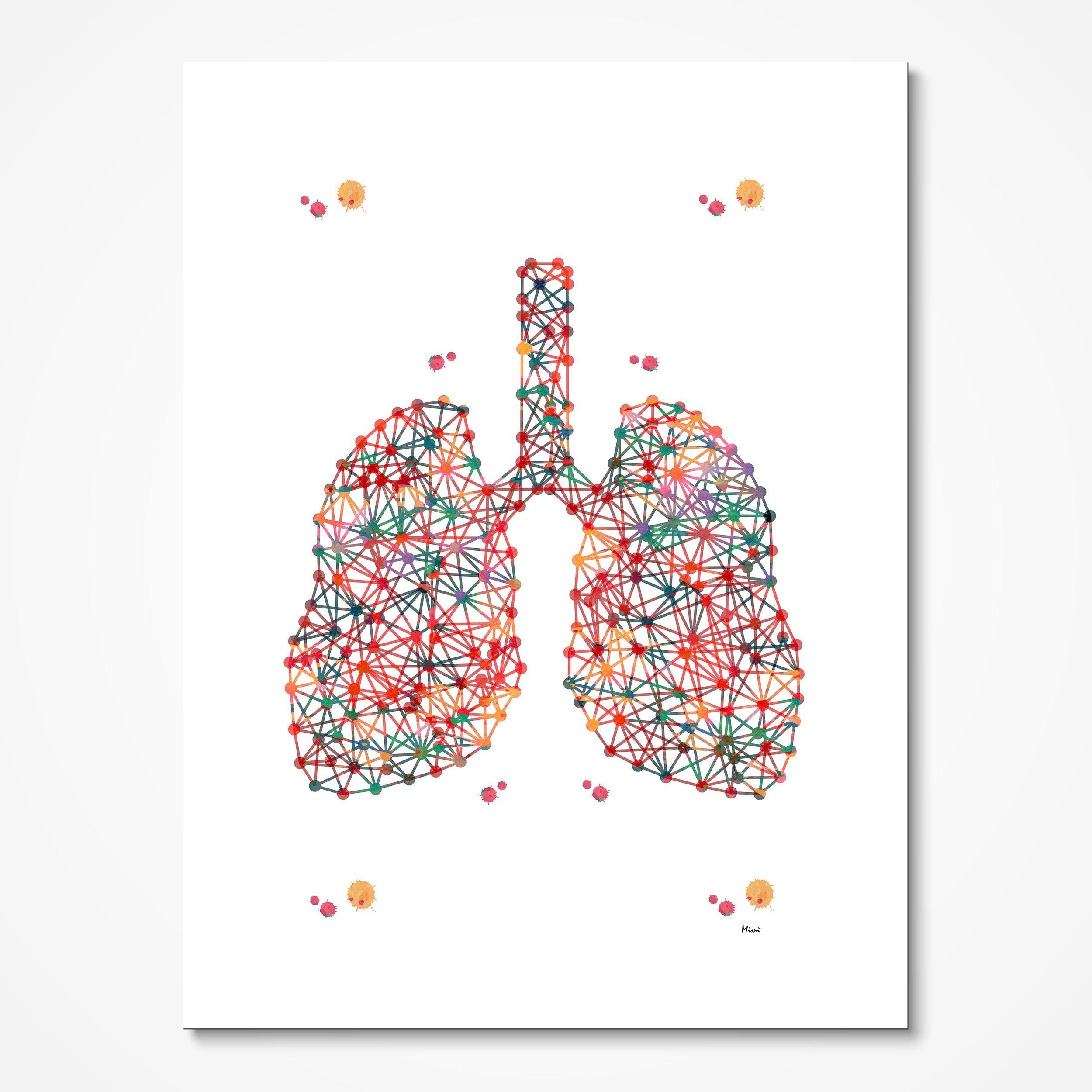 Lungs Abstract Anatomy Print Respiratory System Poster Human Organs Illustration Medicine Clinic Wall Decor
