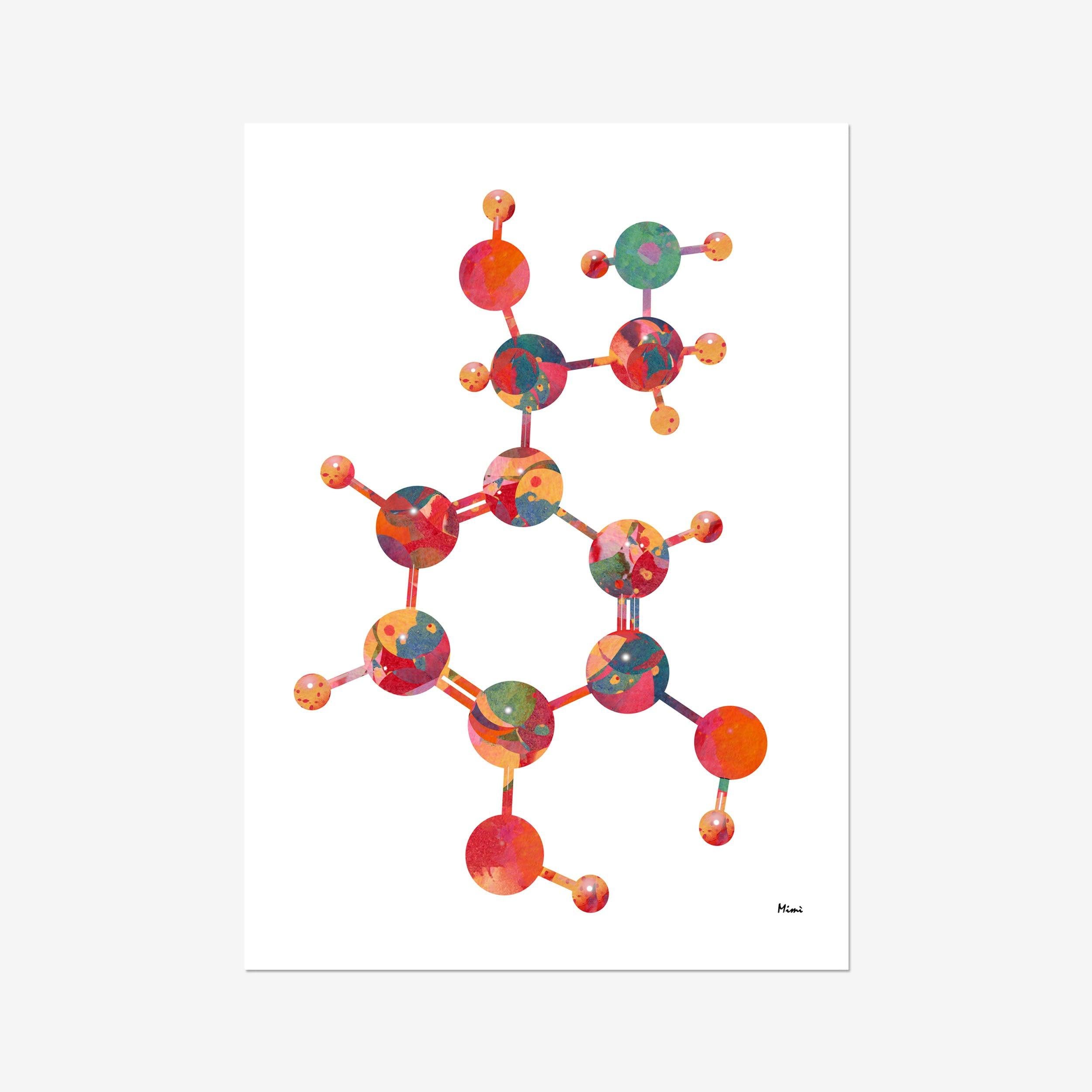 Norepinephrine Molecule Science Print Noradrenaline Chemical Structure Neuromodulators And Hormones Poster