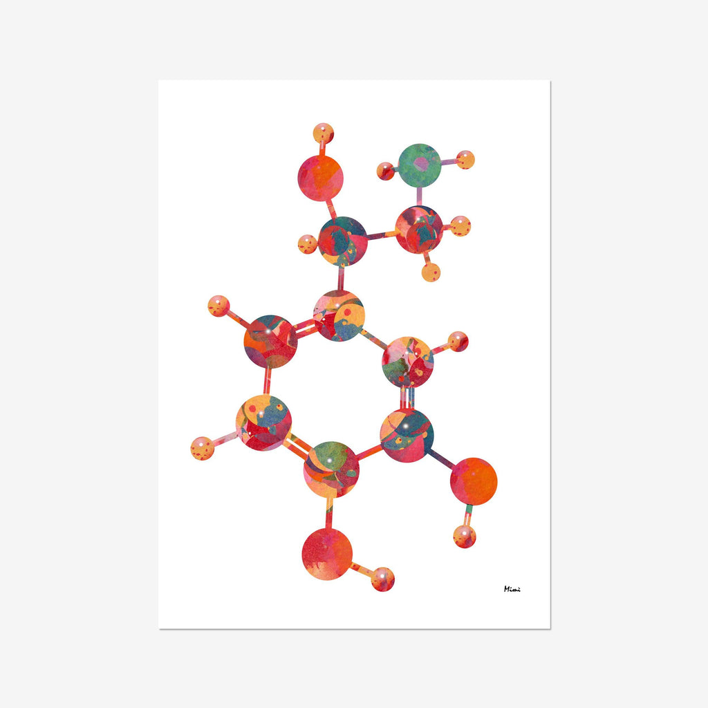 Norepinephrine Molecule Science Print Noradrenaline Chemical Structure Neuromodulators And Hormones Poster