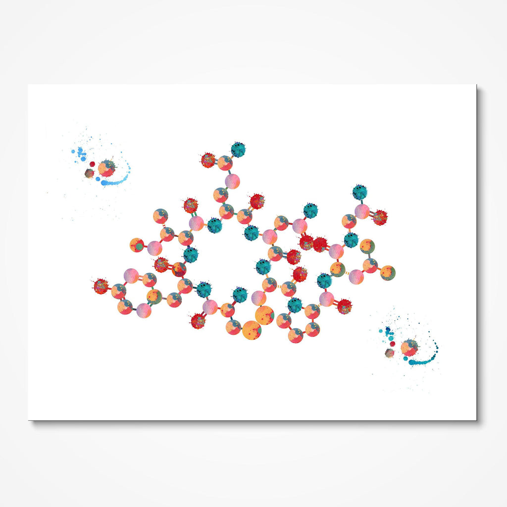 Oxytocin Molecule Science Art Print Oxytocin Formula Poster Oxytocin Love Hormone Illustration