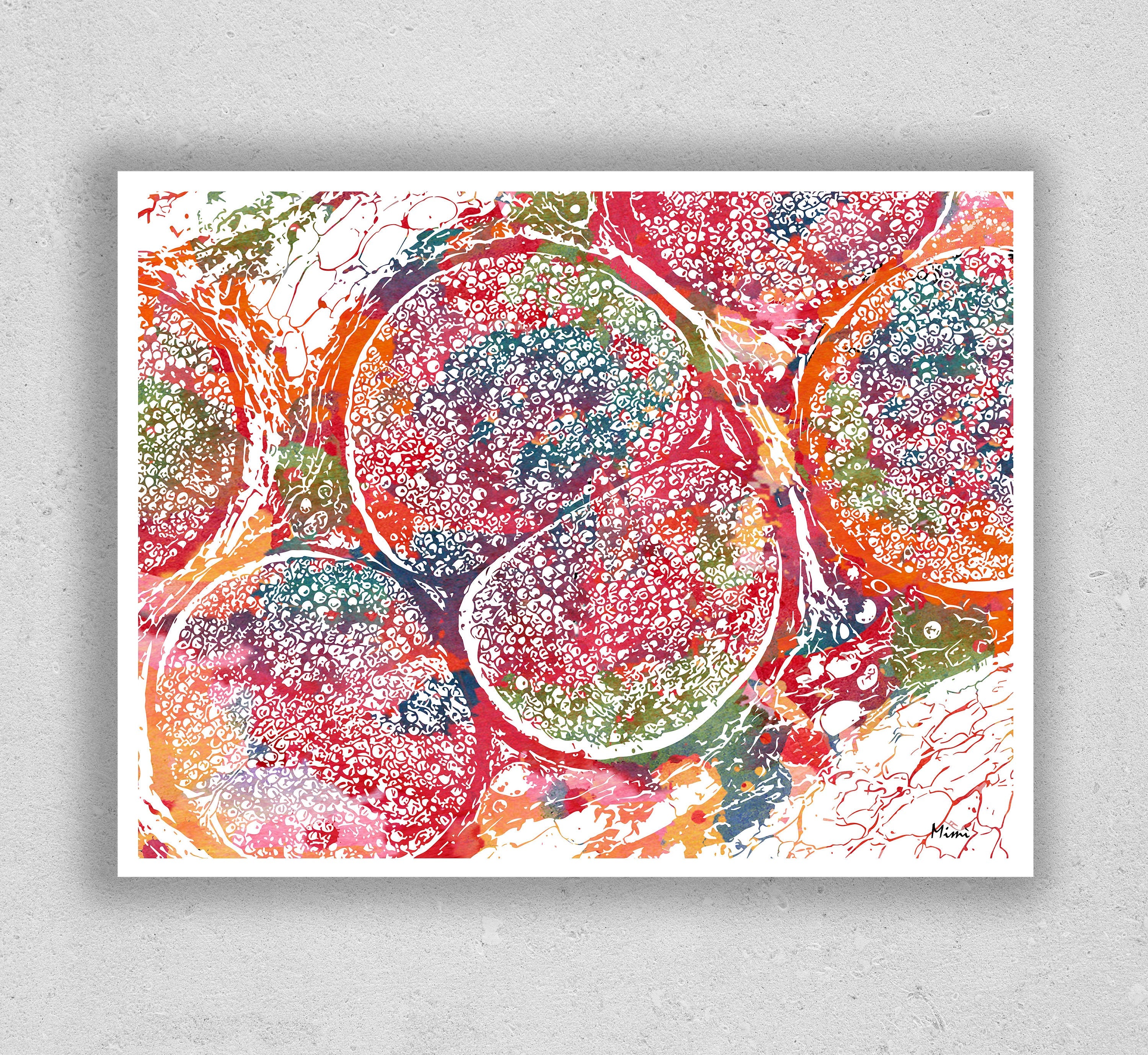Colorful Schwann Cells Watercolor Print