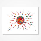 Spermatozoa Floating To Ovum Anatomy Art Print Male Reproductive System Fertility Ob-Gyn Wall Decor