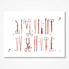 Surgical Tools Anatomy Art Watercolor Print Medical Clinic Wall Decor