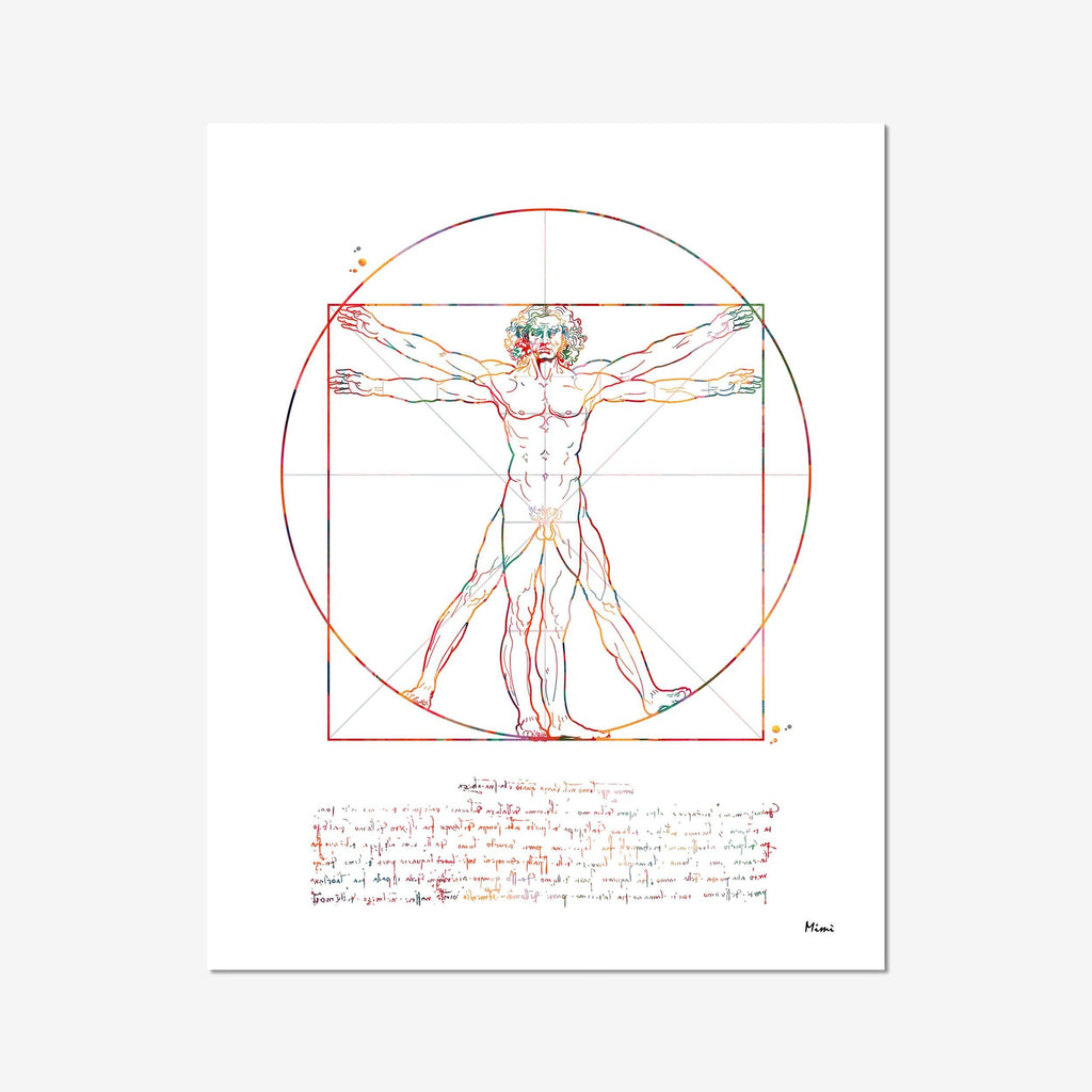 Vitruvian Man Science Art Print Leonardo Da Vinci Vitruvian Man Poster