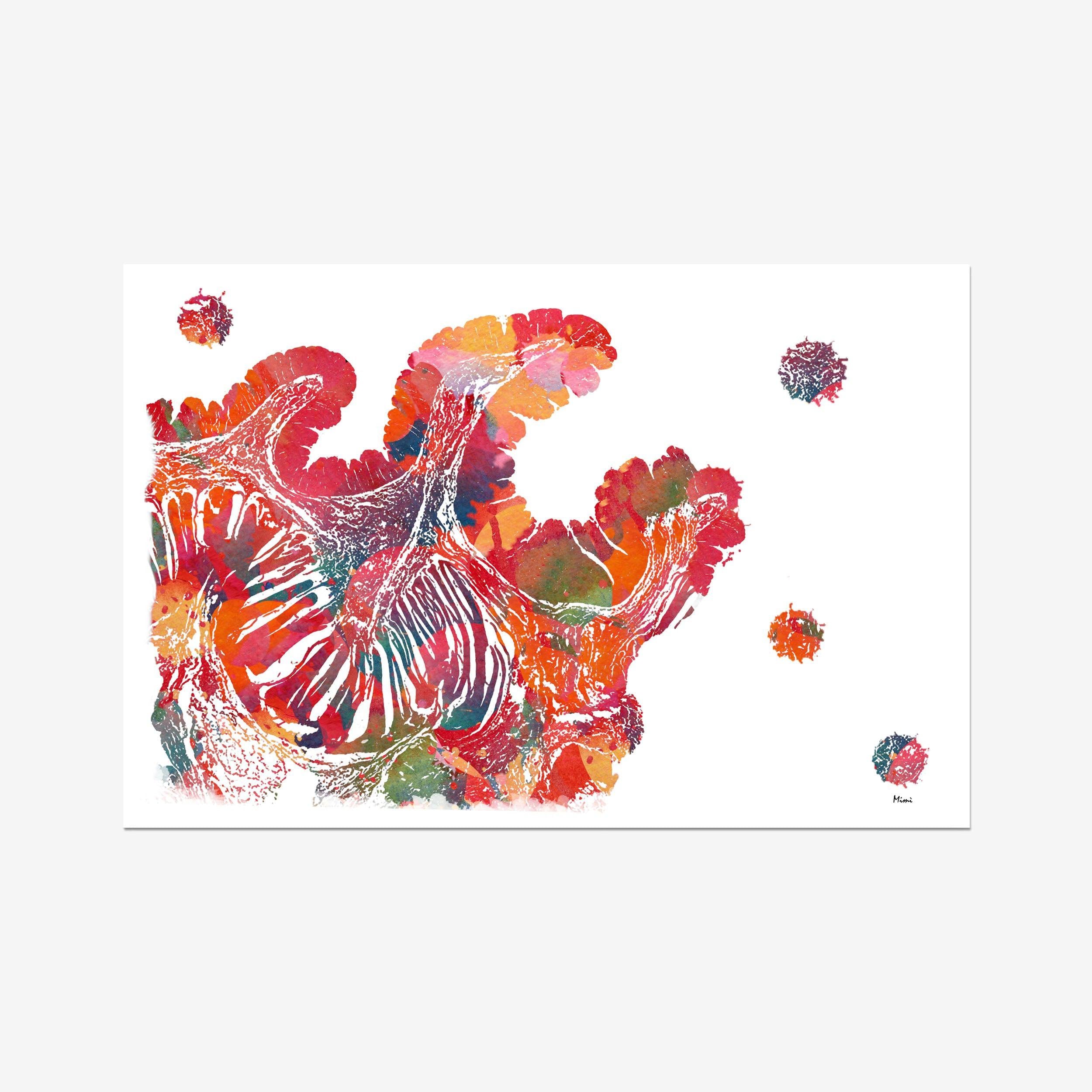 Colon Histology watercolor art print for gastroenterology clinic wall decor
