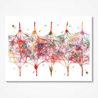 Cortical Neurons Neocortex watercolor art print for neurology clinic wall decor