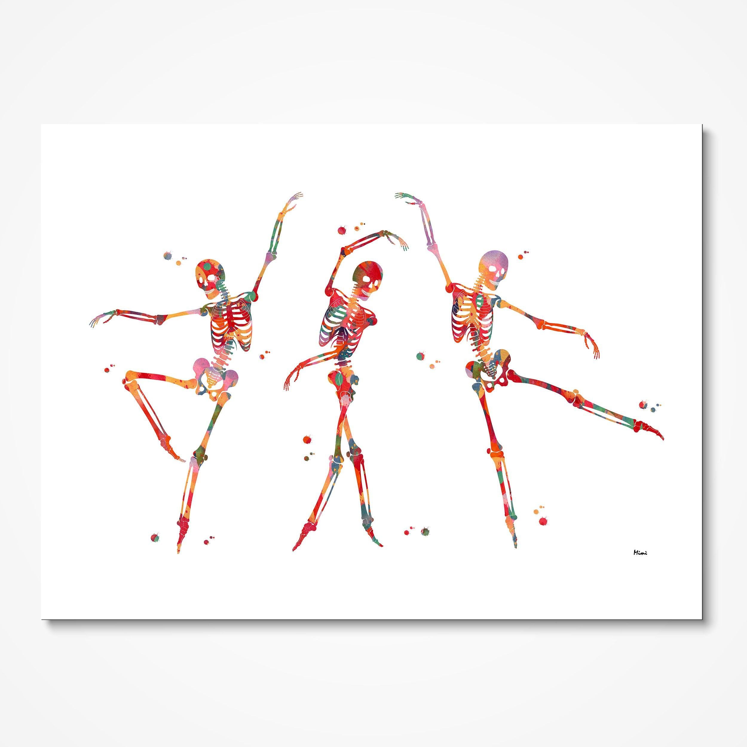 Dancing Phases watercolor art print for dance studio wall decor