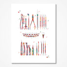 Dental Instruments watercolor art print for dental clinic wall decor