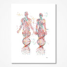 DNA Bodies watercolor art print for Genetics & Human Biology wall decor