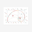 Fibonacci Sequence watercolor art print for science office wall decor