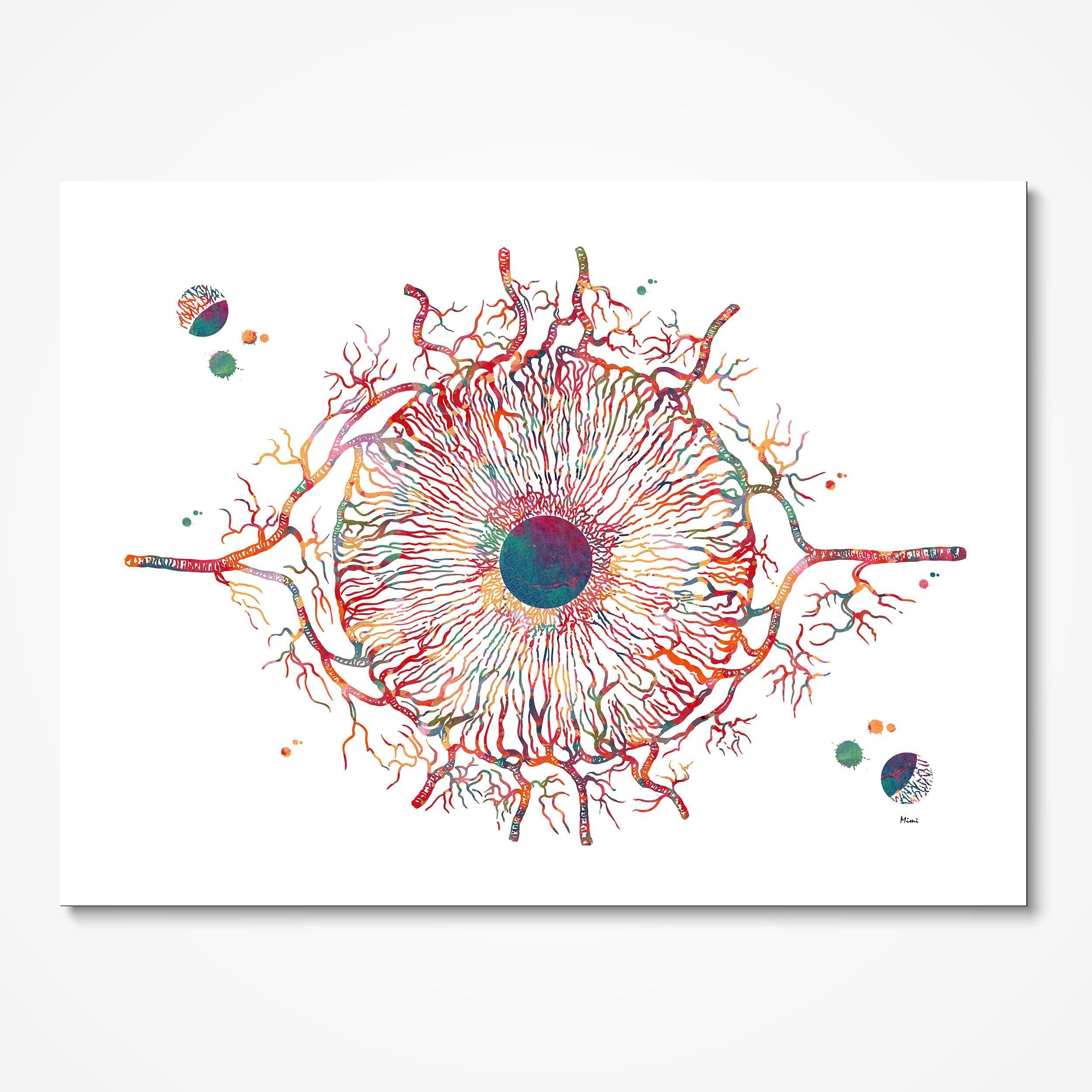 Iris Anatomy watercolor art print for ophthalmology clinic wall decor
