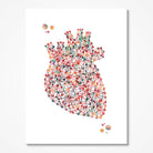 Minimalist geometric anatomical heart watercolor art print for modern cardiology wall decor