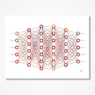Neural Network (ANN) watercolor art print for technology office wall decor