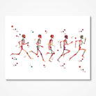 Running Phases Anatomy watercolor art print for orthopedic clinic wall decor