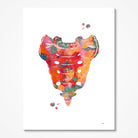 Sacrum Bone Anatomy watercolor art print for orthopedic clinic wall decor