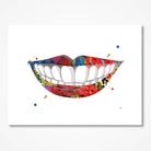 Smiling Mouth watercolor art print for dental clinic wall decor