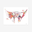Sphenoid Bone Anatomy watercolor art print for orthopedic clinic wall decor