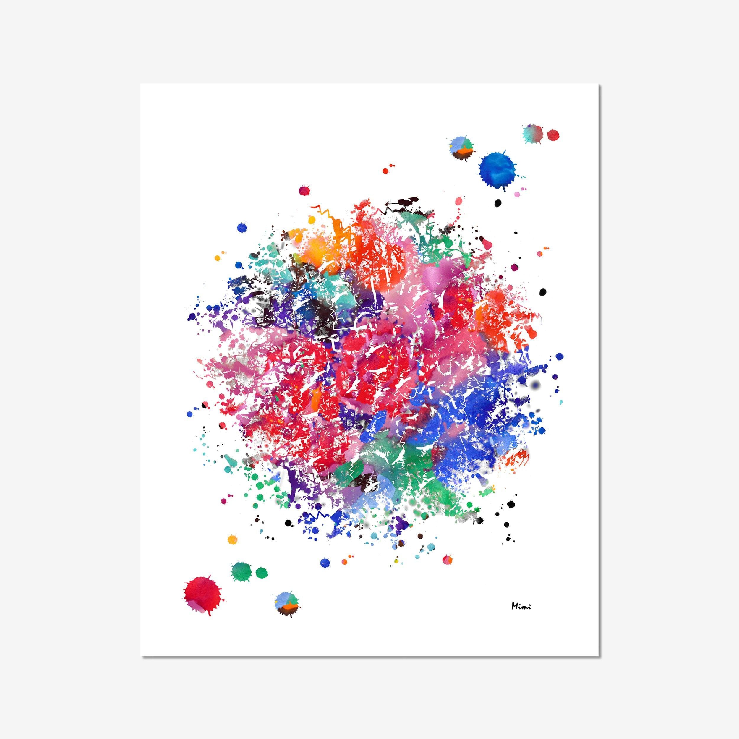 T-Cell Immune System watercolor art print for immunology lab wall decor
